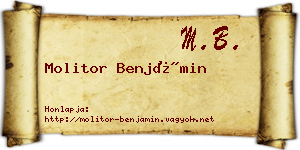 Molitor Benjámin névjegykártya